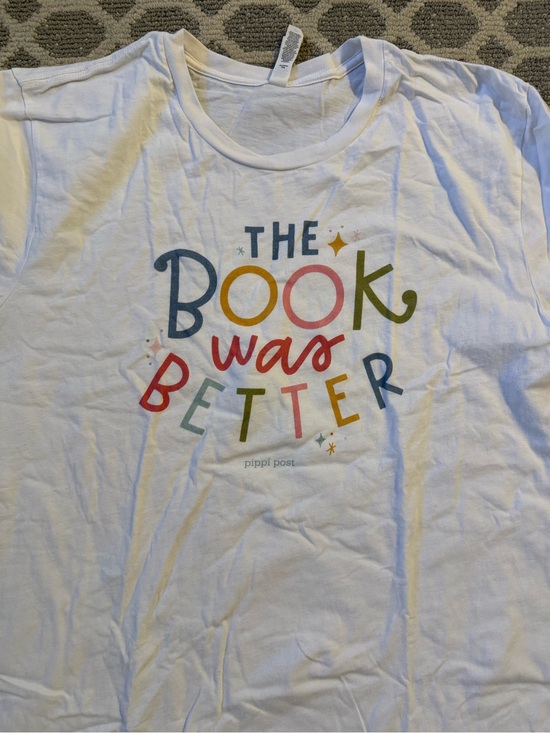 Bella Canvas Tops - Pippi Post “The Book Was Better" White Graphic Tee